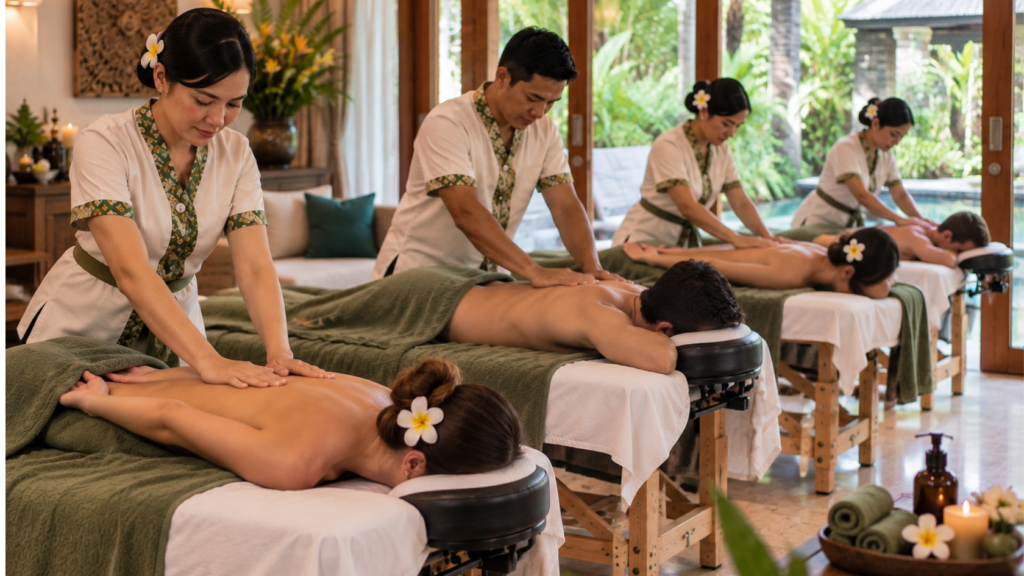 friends group massage